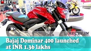 Watch Bajaj Dominar 400 launched at INR 1.36 lakhs - Latest automobile news updates Video