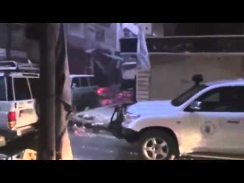Watch UN aid convoy attacked in Syria's besieged Homs News Video Video
