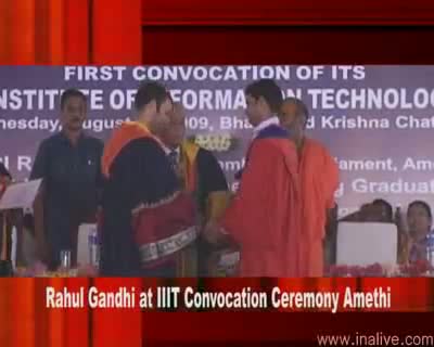 Watch Rahul Gandhi at IIIT Convocation Ceremony 19 Aug 2009 Part 1 Video
