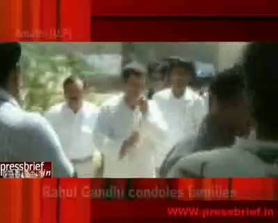 Watch Rahul Gandhi condoles families in Amethi 12 May 2010 Video