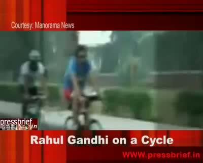 Watch Rahul Gandhi on a cycle 19 Oct 09 Video