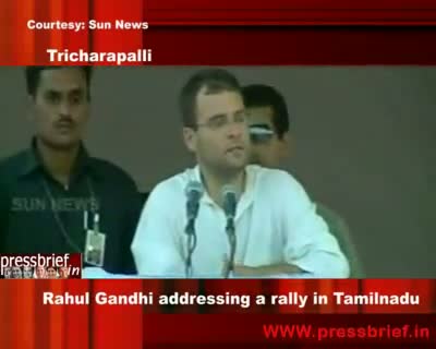 Watch Congress General Secretary Rahul Gandhi addressing a rally in Tamilnadu Tricharapalli8th may 2009 Video