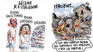 Watch Charlie Hebdo latest issue depicts victims of Italy earthquake as pasta dishes Video