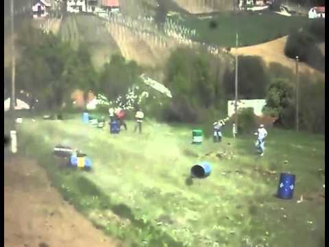 Watch Funny Video   - Crazy People Launching Oil Cans Video