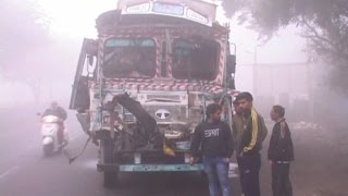 Watch More than one dozen vehicles met with accident due to Dense fog on NH1 Haryana! Video
