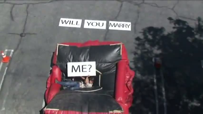 Watch Crazy Marriage Proposal - Guy falls off building!!! Video