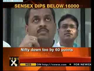 Watch Sen$ex falls below 16000 mark; opens in red Video