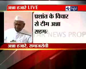 Watch Anna - I don't agree with Prashant's views on Kashmir   Video