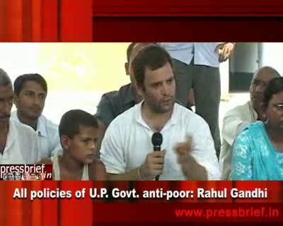 Watch All policies of U.P. Govt. anti-poor: Rahul Gandhi  Video