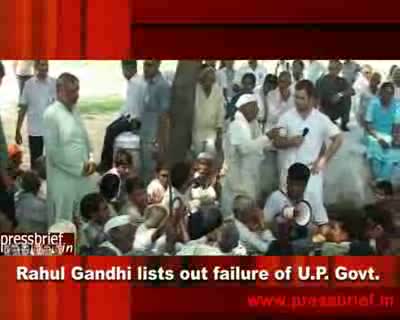 Watch  Rahul Gandhi lists out failure of U.P. Govt.   Video