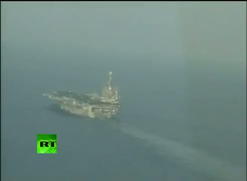 Watch US carrier filmed from Iran plane during drill in Persian Gulf Video