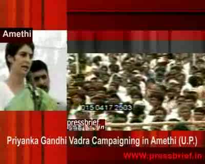Watch Priyanka gandhi vadra campaigning in amethi (u.p.) 04th april 2009 Video
