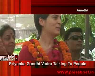 Watch Priyanka Gandhi Campaigning in Amethi (UP),12th April 2009 Video