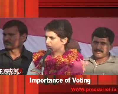 Watch Priyanka Gandhi Vadra says Voting is Importance Video