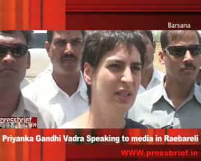 Watch Priyanka Gandhi speaking to media in Barsana_raebareli_24 April 09 Video