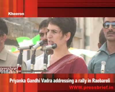 Watch Priyanka Gandhi Vadra addressing a rally in raebareli_kheeron_26 April 09 Video