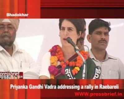 Watch Priyanka Gandhi Vadra addressing a rally in Raebareli_Bhadokhar_27 April 09 Video