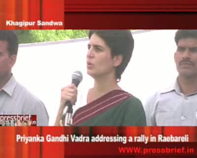 Watch Priyanka Gandhi Vadra addressing a rally in Raebareli_Khagipur Sandwa_27 April 09 Video