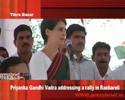 Watch Priyanka Gandhi Vadra addressing a rally in Raebareli_Tikra Bazar_27 April 09 Video