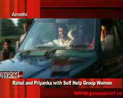 Watch Rahul Gandhi and Priyanka Gandhi Vadra with Woman's S.H.G 21st Nov. 2009 Video