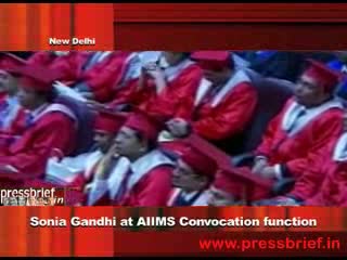 Watch Sonia Gandhi at AIIMS Convocation function, 21st December 2011 Video