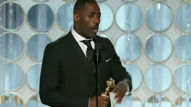 Watch GOLDEN GLOBES - Idris Elba wins best actor in a mini-series Video