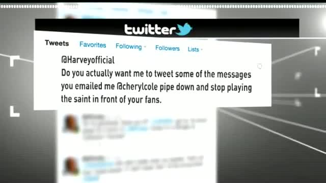 Watch Twitter war - Cheryl Cole vs MC Harvey Video