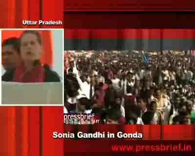 Watch Sonia Gandhi in Gonda, 1st Februray 2012 Video
