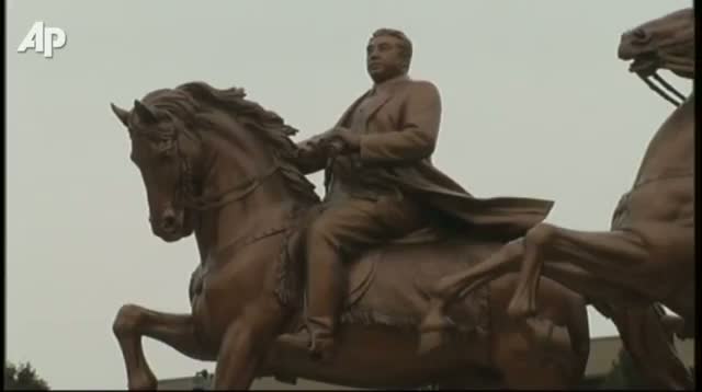 Watch Raw Video - Kim Jong Il Statue Unveiled Video
