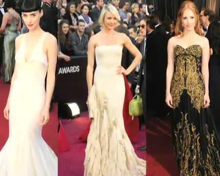 Watch Holly beauties go Red and White at Oscars Video