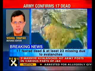 Watch Avalanches hit Kashmir, 17 dead, 23 missing Video