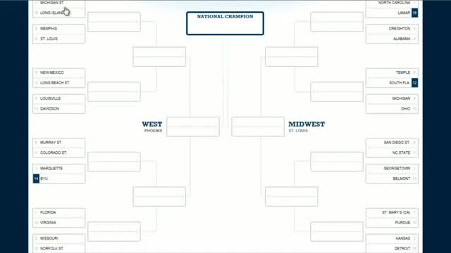 Watch "NCAA 2012 Bracket Fill In" March Madness Tournament Bracket Video