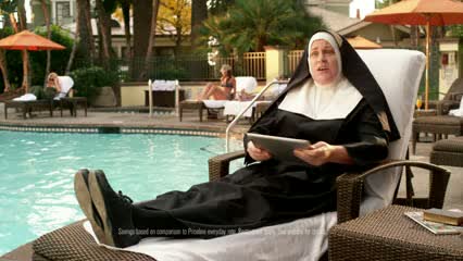 Watch Priceline Negotiator - Nun Reacts Video