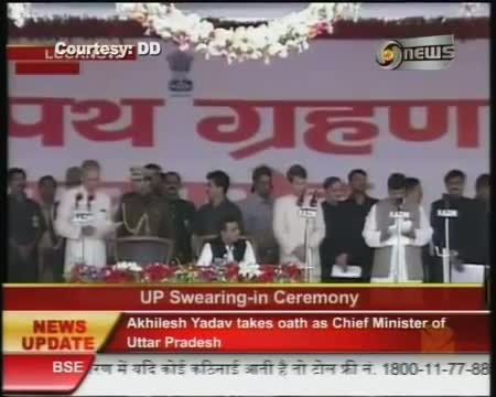Watch Akhilesh takes oath as the youngest CM of UP Video