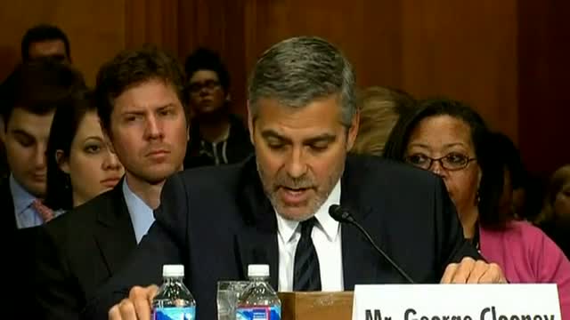 Watch George Clooney addresses the Senate over the Sudan crisis Video