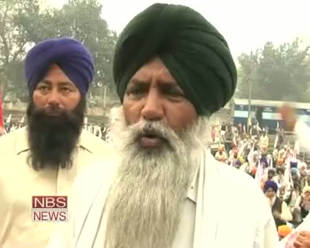 Watch Punjab farmers protest on railway tracks Video