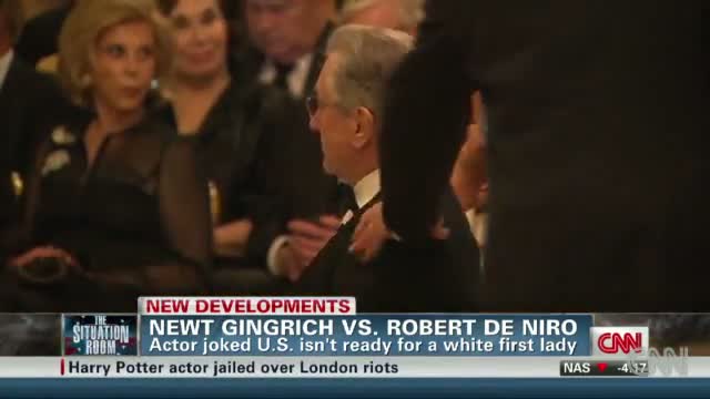 Watch Gingrich upset with De Niro joke Video