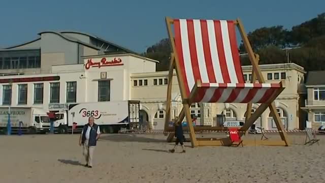 Watch Giant deckchair towers over Bournemouth beach video Video