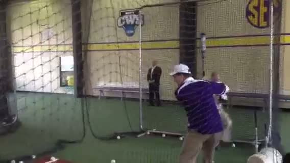 Watch Rick Santorum takes batting practice Video