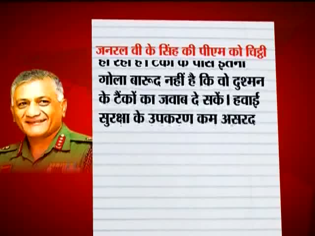 Watch Army chief Gen VK Singh writes to PM, warns of security risk to India Video