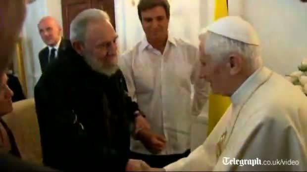 Watch Pope Benedict XVI meets Fidel Castro in Cuba video Video