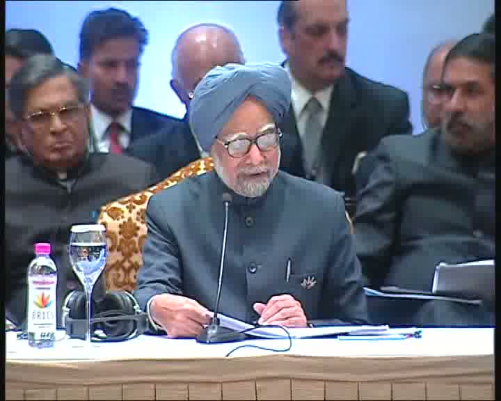 Watch The Prime Minister, Dr. Manmohan Singh addressing at the restricted meeting of the BRICS Summit, in New Delhi on March 29, 2012. Video