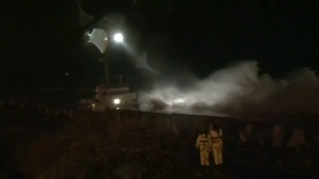 Watch Ship runs aground off Llanddulas, near Colwyn Bay, Wales video Video