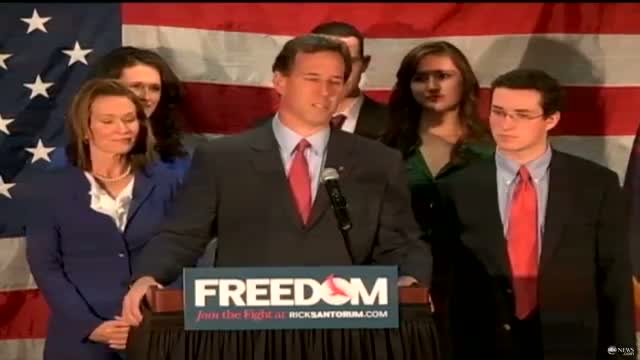 Watch Rick Santorum Drops Out of 2012 Race, Cites Daughter's Illness, Trisomy 18, In Decision Video