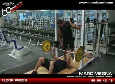 Watch Floor Press - Marc Megna - MuscleTech 60 Seconds on Muscle Video
