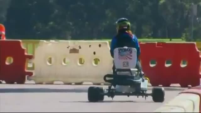 Watch Toilet humour as sport star breaks land speed loo record in Sydney Video