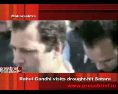 Watch Rahul Gandhi visits drought-hit areas in Satara district in Maharashtra, 28th Apirl 2012 Video