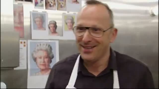 Watch Queen's Diamond Jubilee cake-portrait - Her Majesty's face made of 3,120 little cakes Video