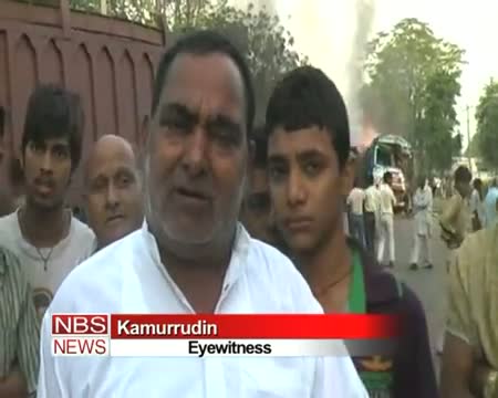 Watch Oil tanker catches fire in Gurgaon after collision Video