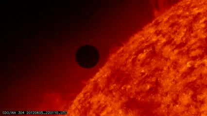 Watch 2012 Venus Transit: AIA 304 Ingress Video